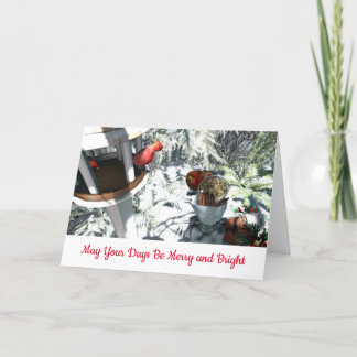 Birds Christmas Card w/ Photo Insert + Custom Text