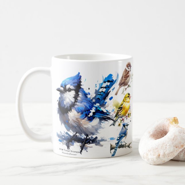 Birds Coffee Mug (With Donut)