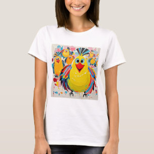 Birds colourful art abstract fat giant cute funny  T-Shirt