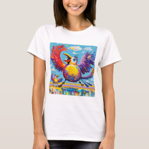 Birds colourful art abstract fat giant cute funny T-Shirt