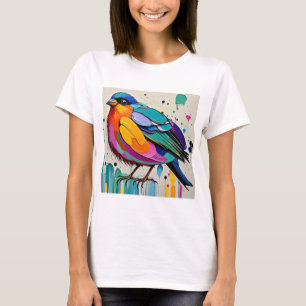 Birds colourful art abstract fat giant cute funny T-Shirt