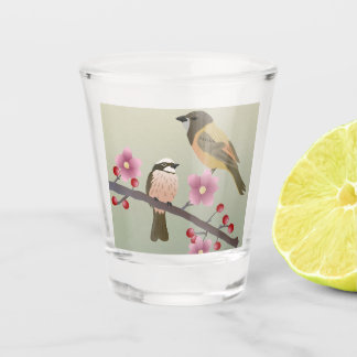 birds design shot glass