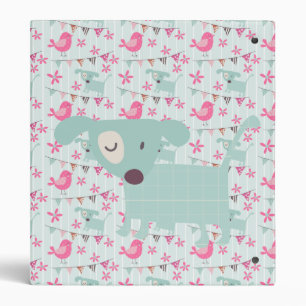 Birds, Dogs, Banners, Flowers Binder