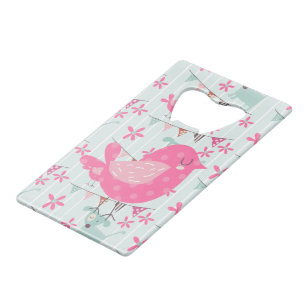 Birds, Dogs, Banners, Flowers Credit Card Bottle Opener
