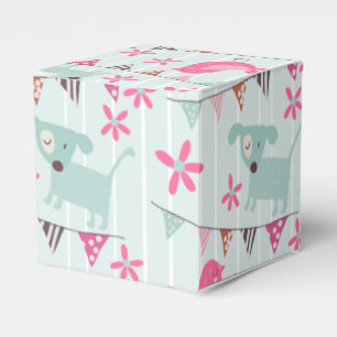Birds, Dogs, Banners, Flowers Favor Box