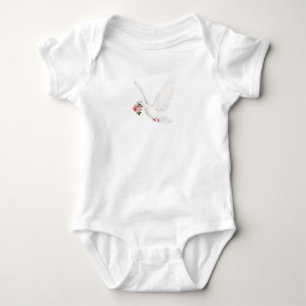 Birds,dove,flowers,peace,love,new beginning. baby bodysuit