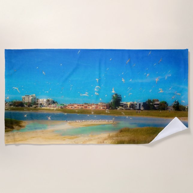 Birds Everywhere Beach Towel (Front)