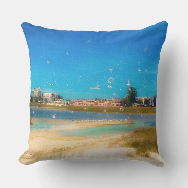 Birds Everywhere Outdoor Pillow (Front)