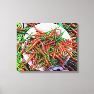 Bird's Eye Chili Peppers Canvas Print