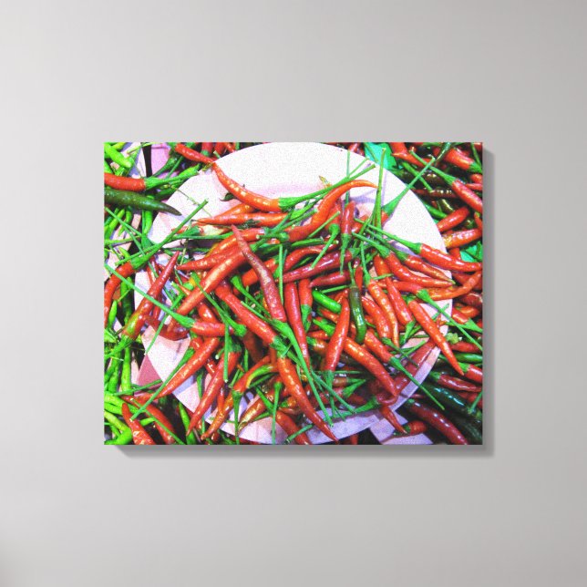 Bird's Eye Chili Peppers Canvas Print (Front)