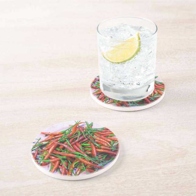 Bird's Eye Chili Peppers Coaster (Side)