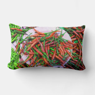 Bird's Eye Chili Peppers Lumbar Pillow
