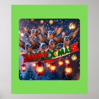 Bird's-Eye Christmas Poster