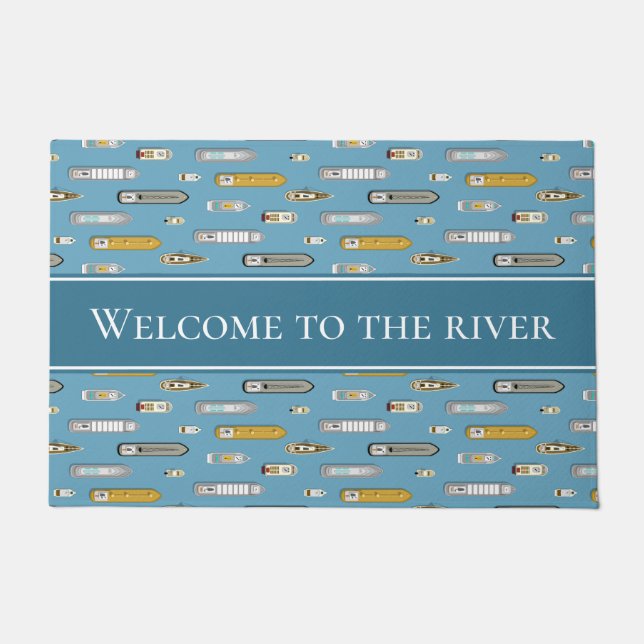 birds eye view boats ships On the River ANY colour Doormat (Front)