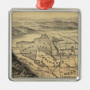 Bird's eye view, Honey Lake Valley Metal Ornament