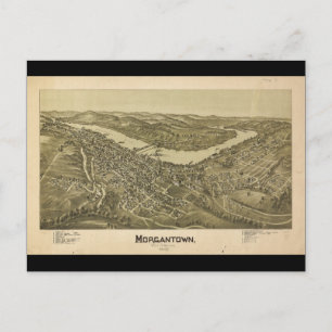 Bird's Eye View Morgantown West Virginia (1897) Postcard
