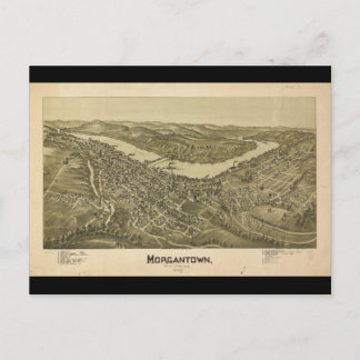 Bird's Eye View Morgantown West Virginia (1897) Postcard