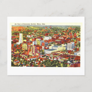 Bird's-Eye View of Akron, Ohio, Vintage Travel Postcard