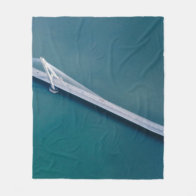 BIRDS EYE VIEW OF BRIDGE FLEECE BLANKET (Front)