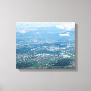 bird's eye view of city canvas print