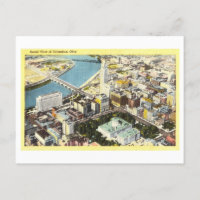 Bird's-Eye View of Columbus, Ohio, Vintage Travel