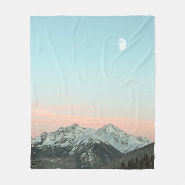 BIRD'S EYE VIEW OF MOUNTAIN PEAKS UNDER BLUE SKY FLEECE BLANKET (Front)