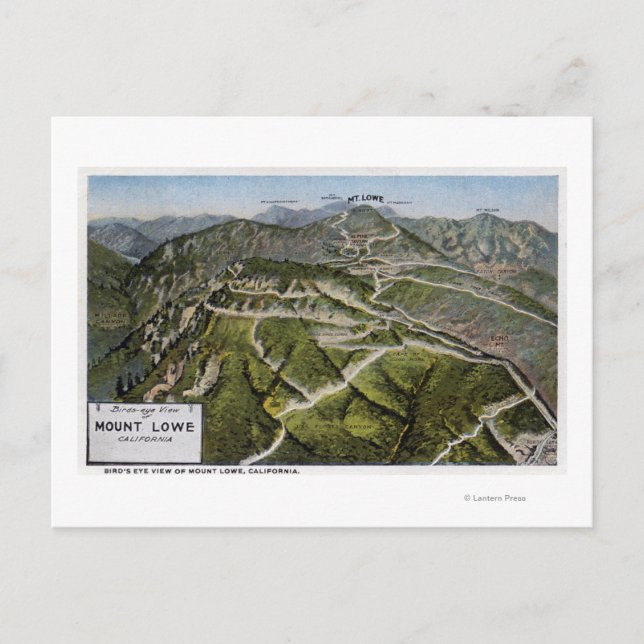 Bird's Eye View of Mountain Postcard (Front)
