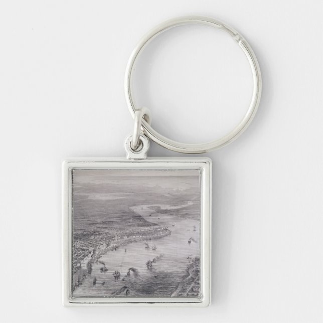 Bird's-Eye View of New Orleans Keychain (Front)