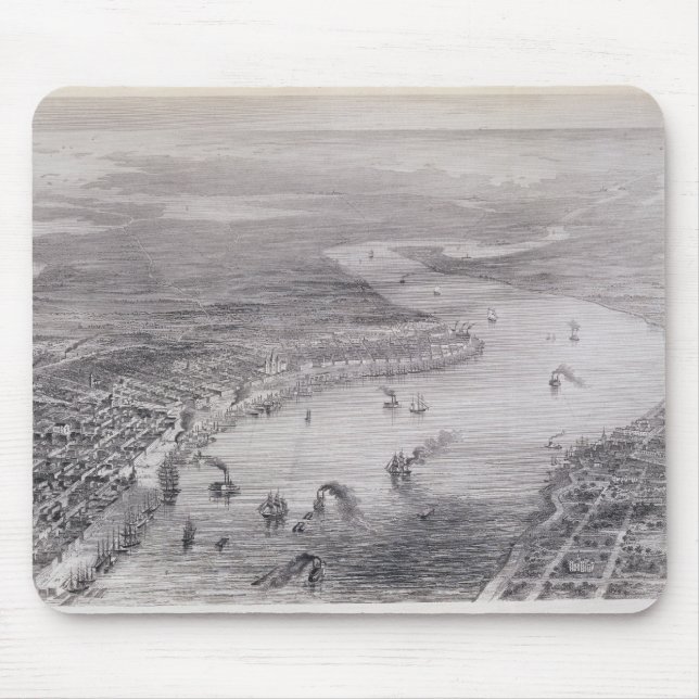 Bird's-Eye View of New Orleans Mouse Pad (Front)