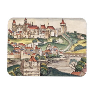 Bird's Eye View of Prague from the Nuremberg Chron Magnet