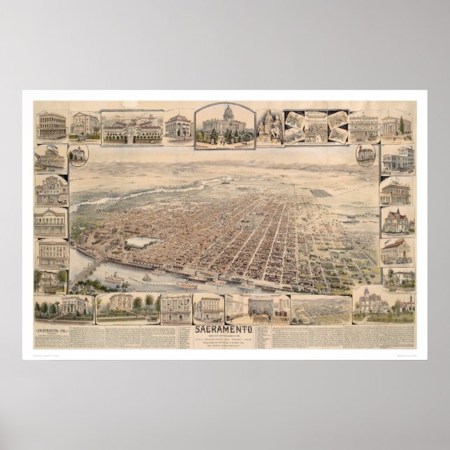 Bird's eye view of Sacramento, Calif. (1293) Poster (Front)