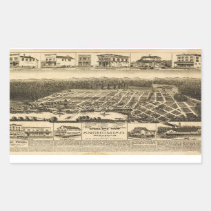 Birds-eye view of Snohomish, Washington (1890) Sticker