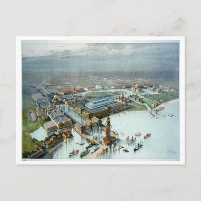 Birds Eye View Of The 1893 Columbia Exposition Postcard (Front)
