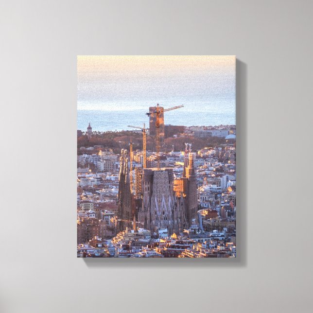 bird's-eye view photography of cathedral canvas print (Front)