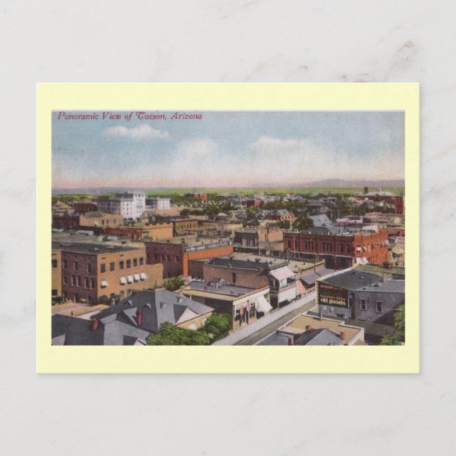 Bird's Eye View, Tucson, Arizona 1912 Vintage Postcard (Front)