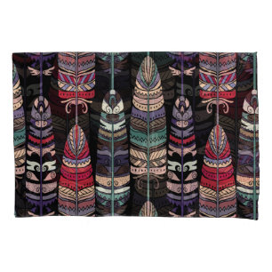 Birds Feathers Tribal Art Seamless Pillowcase