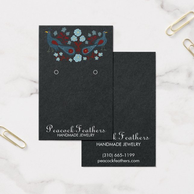 Birds Floral Earring Necklace Jewellery Display Ca (Office)