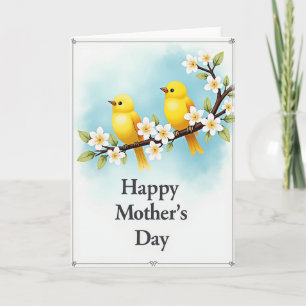 Birds Floral Mothers Day Card
