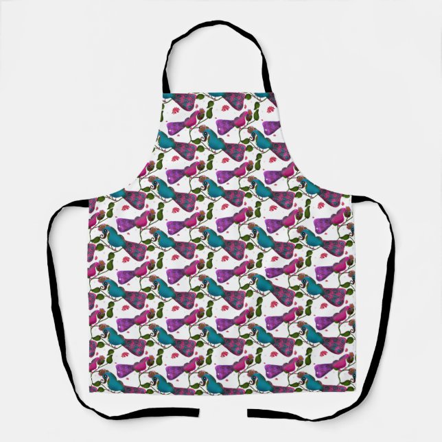 Birds floral seamless pattern Curtain Apron (Front)