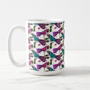 Birds floral seamless pattern Curtain Coffee Mug