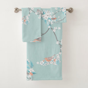 Birds & Flowers Bath Towel Set