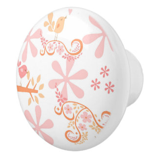 Birds & Flowers Ceramic Knob