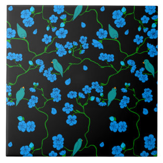 Birds & Flowers Ceramic Tile