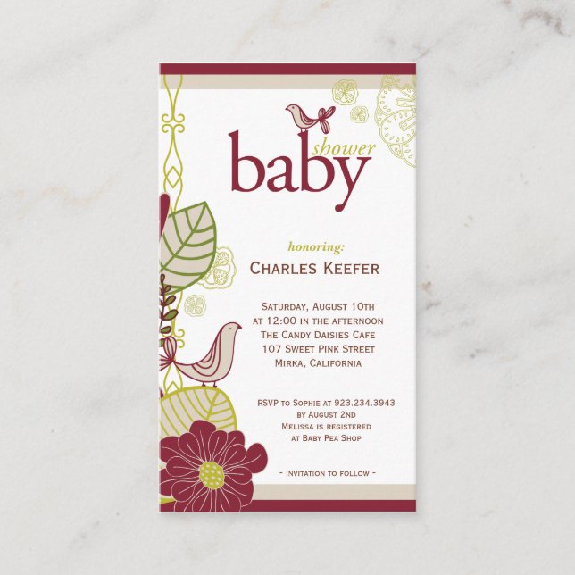 Birds & Flowers Enclosure Card (Front)