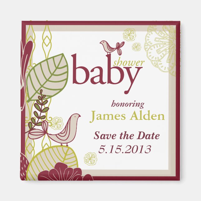 Birds & Flowers Magnet (Front)