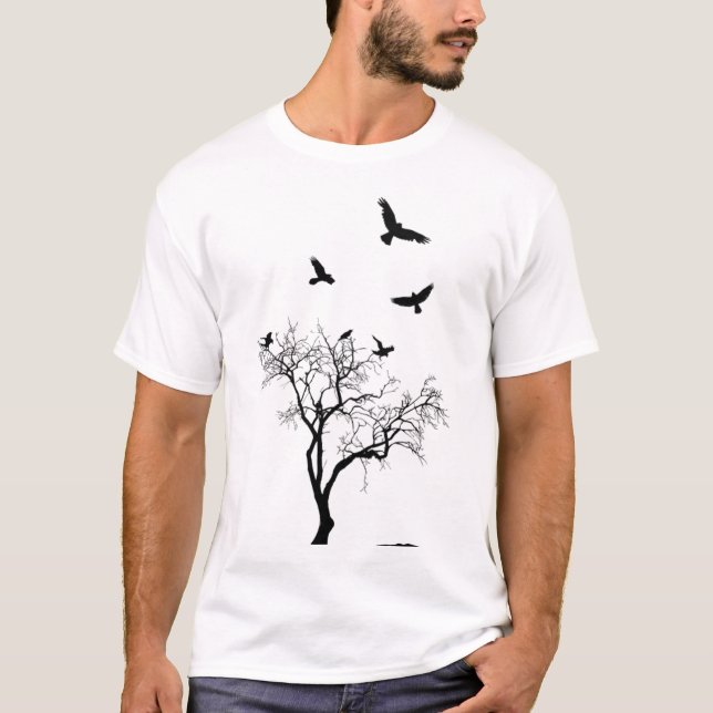 Birds Fly From The Tree worn and tattered tshirt (Front)