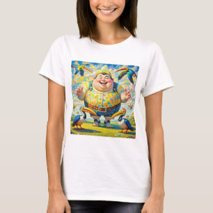 Birds flying around a happy man T-Shirt