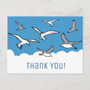Birds Flying High with a Thank You Message. Postcard
