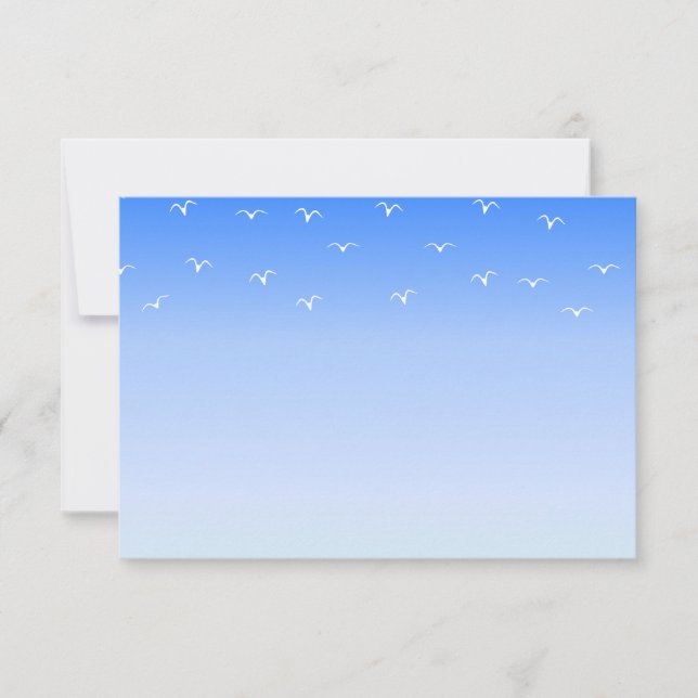 Birds Flying In Blue Sky Blank Card (Front)