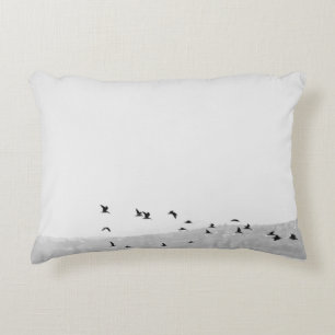 BIRDS FLYING OVER BOAT ACCENT PILLOW